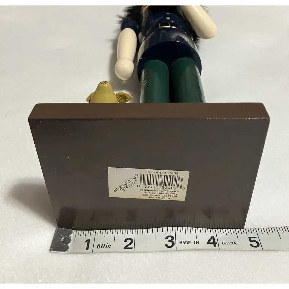 Policeman Watchman Nutcracker Holding Walkie Talkie with Spotted K9 Dog 14